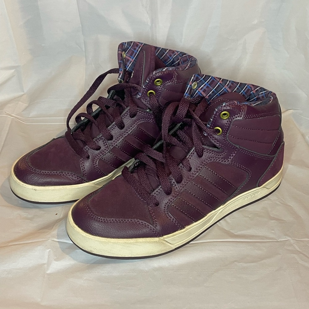 Women’s Adidas Burgundy High-Top Sneakers